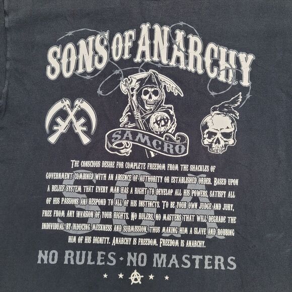 Sons-of-Anarchy TV-Shows Shirt XL 24x28 Black Grim-Reaper - Picture 10 of 14